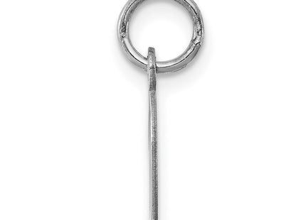 Sterling Silver Rhodium-plated Script Letter D Initial Charm (Style QC5080D)