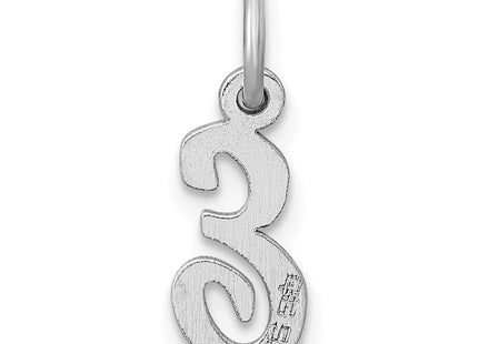 Sterling Silver Rhodium-plated Script Letter E Initial Charm (Style QC5080E)