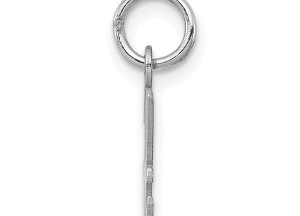 Sterling Silver Rhodium-plated Script Letter H Initial Charm (Style QC5080H)