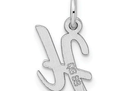 Sterling Silver Rhodium-plated Script Letter H Initial Charm (Style QC5080H)