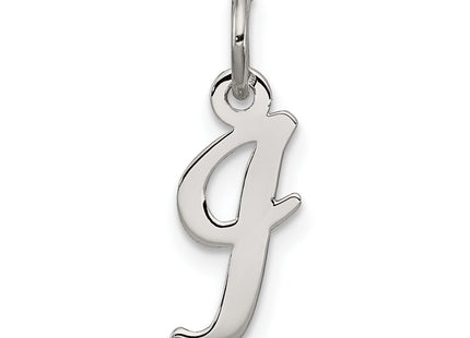 Sterling Silver Rhodium-plated Script Letter Initial Charm (Small)