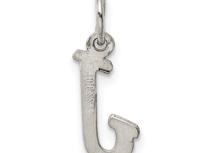 Sterling Silver Rhodium-plated Script Letter J Initial Charm (Style QC5080J)