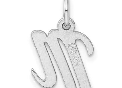 Sterling Silver Rhodium-plated Script Letter M Initial Charm (Style QC5080M)