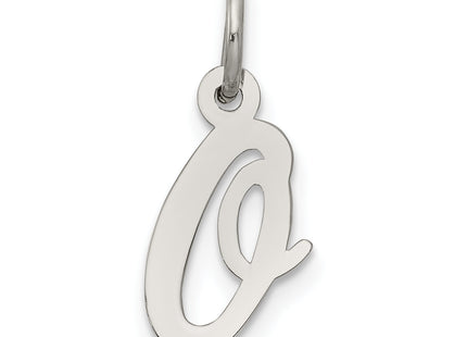 Sterling Silver Rhodium-plated Script Letter Initial Charm (Small)