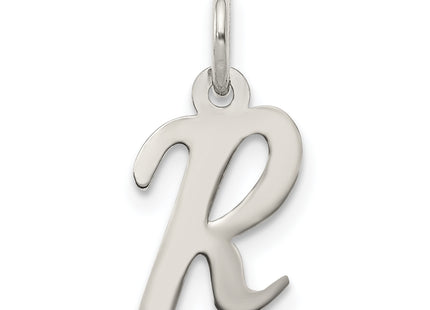 Sterling Silver Rhodium-plated Script Letter Initial Charm (Small)