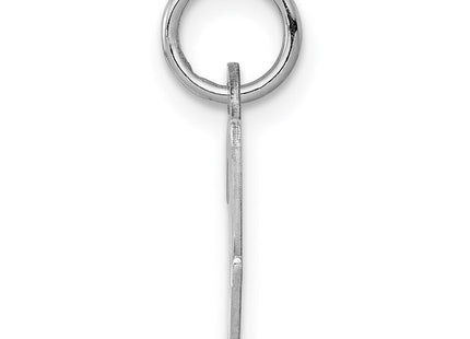 Sterling Silver Rhodium-plated Script Letter W Initial Charm (Style QC5080W)