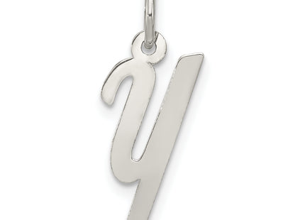 Sterling Silver Rhodium-plated Script Letter Initial Charm (Small)