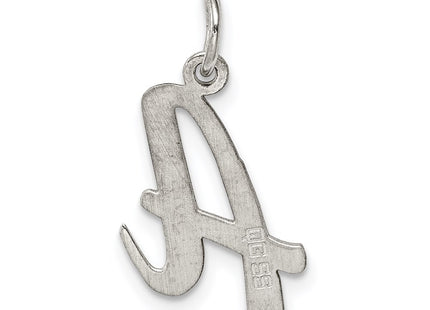Sterling Silver Rhodium-plated Script Letter Initial Charm, 18 x 11mm