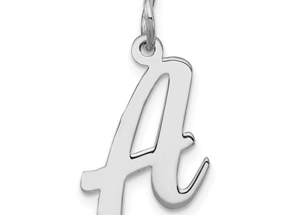 Sterling Silver Rhodium-plated Script Letter Initial Charm (Medium)