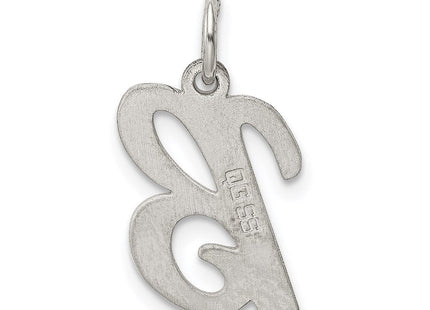 Sterling Silver Rhodium-plated Script Letter B Initial Charm (Style QC5082B)