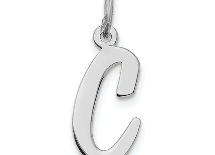 Sterling Silver Rhodium-plated Script Letter Initial Charm (Medium)