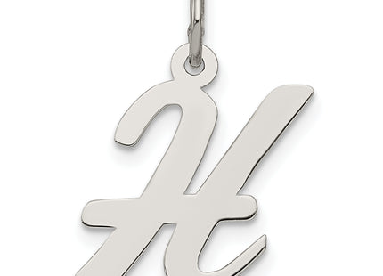 Sterling Silver Rhodium-plated Script Letter Initial Charm (Medium)