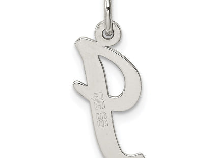 Sterling Silver Rhodium-plated Script Letter I Initial Charm (Style QC5082I)