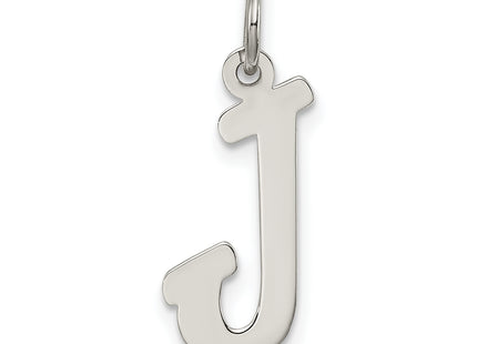 Sterling Silver Rhodium-plated Script Letter Initial Charm (Medium)