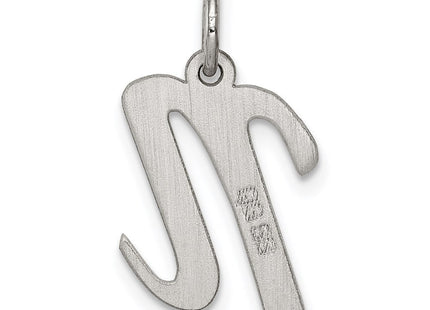 Sterling Silver Rhodium-plated Script Letter N Initial Charm (Style QC5082N)