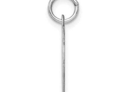 Sterling Silver Rhodium-plated Script Letter O Initial Charm (Style QC5082O)