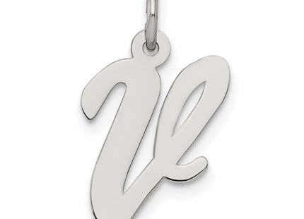 Sterling Silver Rhodium-plated Script Letter Initial Charm (Medium)