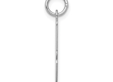 Sterling Silver Rhodium-plated Script Letter Initial Charm, 21 x 14mm