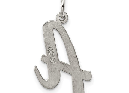 Sterling Silver Rhodium-plated Script Letter Initial Charm, 21 x 14mm