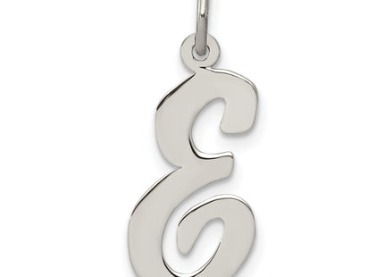 Sterling Silver Rhodium-plated Script Letter Initial Charm (Large)