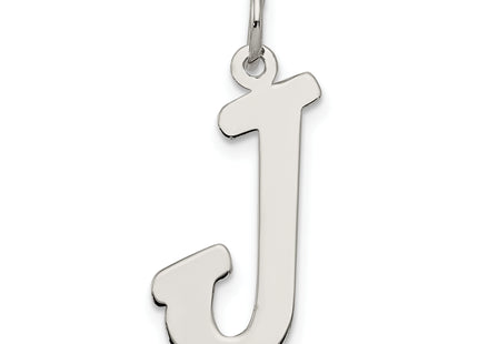 Sterling Silver Rhodium-plated Script Letter Initial Charm (Large)