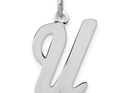 Sterling Silver Rhodium-plated Script Letter Initial Charm (Large)