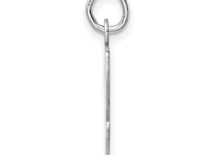 Sterling Silver Rhodium-plated Script Letter V Initial Charm (Style QC5084V)