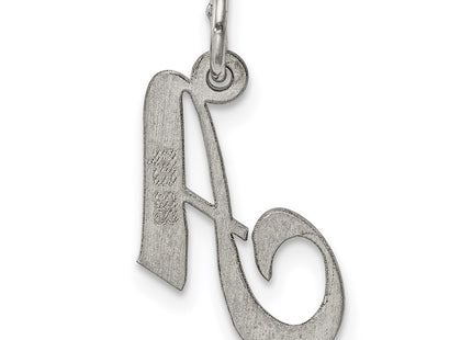 Sterling Silver Rhodium-plated Fancy Script Letter Initial Charm, 16 x 15mm