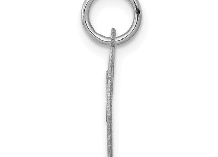 Sterling Silver Rhodium-plated Fancy Script Letter O Initial Charm (Style QC5086O)