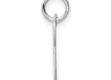 Sterling Silver Rhodium-plated Fancy Script Letter P Initial Charm (Style QC5086P)