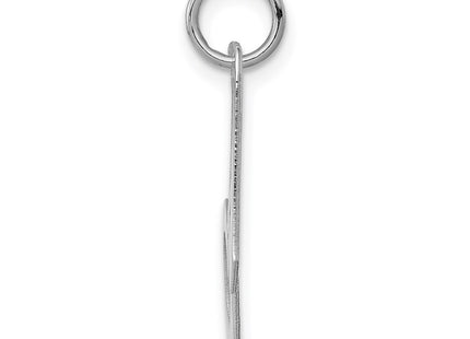 Sterling Silver Rhodium-plated Fancy Script Letter Initial Charm, 18 x 20mm