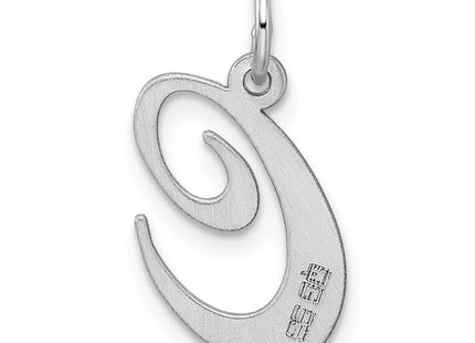 Sterling Silver Rhodium-plated Fancy Script Letter C Initial Charm (Style QC5088C)