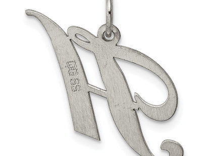Sterling Silver Rhodium-plated Fancy Script Letter H Initial Charm (Style QC5088H)