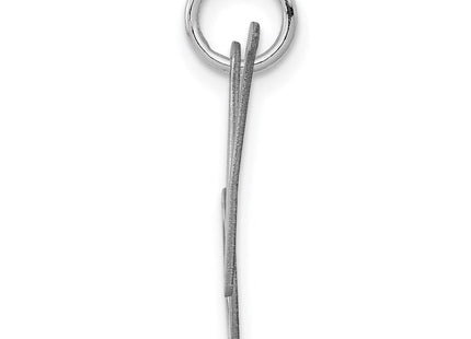 Sterling Silver Rhodium-plated Fancy Script Letter N Initial Charm (Style QC5088N)