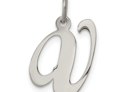 Sterling Silver Rhodium-plated Fancy Script Letter Initial Charm (Medium)