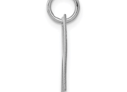 Sterling Silver Rhodium-plated Fancy Script Letter W Initial Charm (Style QC5088W)
