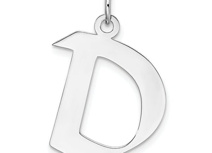 Sterling Silver Rhodium-plated Artisan Block Letter Initial Charm