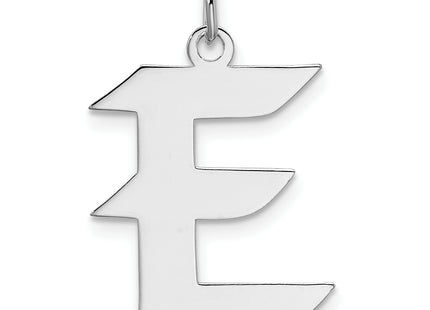 Sterling Silver Rhodium-plated Artisan Block Letter Initial Charm