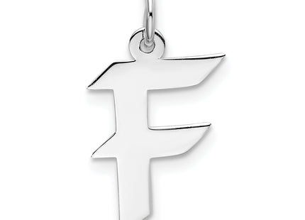 Sterling Silver Rhodium-plated Artisan Block Letter Initial Charm