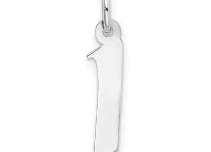 Sterling Silver Rhodium-plated Artisan Block Letter Initial Charm