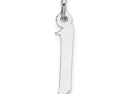 Sterling Silver Rhodium-plated Artisan Block Letter Initial Charm