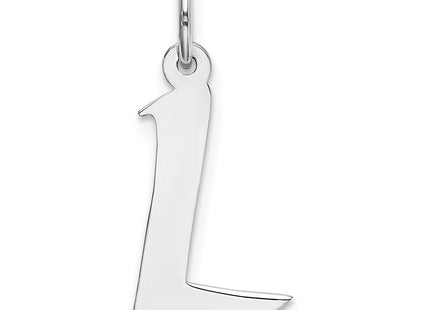 Sterling Silver Rhodium-plated Artisan Block Letter Initial Charm
