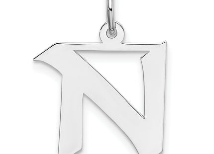 Sterling Silver Rhodium-plated Artisan Block Letter Initial Charm