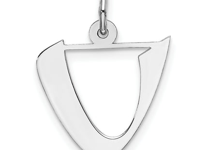 Sterling Silver Rhodium-plated Artisan Block Letter Initial Charm
