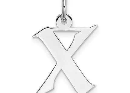 Sterling Silver Rhodium-plated Artisan Block Letter Initial Charm