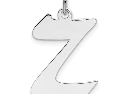 Sterling Silver Rhodium-plated Artisan Block Letter Initial Charm