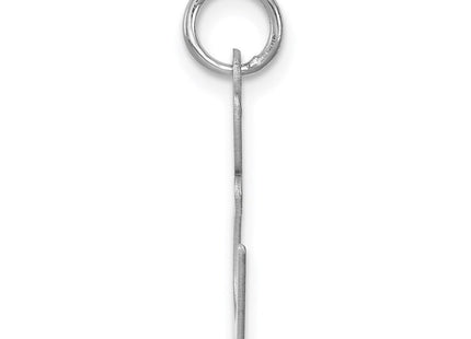 Sterling Silver Rhodium-plated Fancy Script Letter E Initial Charm (Style QC5090E)