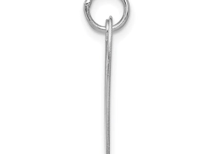 Sterling Silver Rhodium-plated Fancy Script Letter V Initial Charm (Style QC5090V)