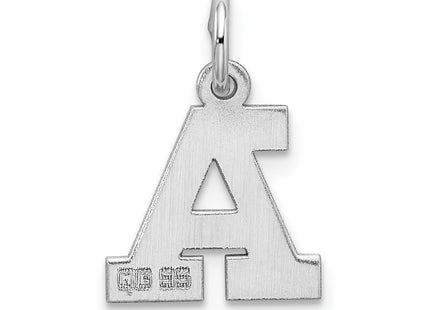 Sterling Silver Rhodium-plated Block Letter Initial Charm, 16 x 11mm