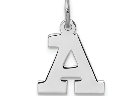 Sterling Silver Rhodium-plated Block Letter Initial Charm (Small)